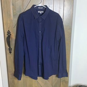 Mens Express Navy Dress Shirt
